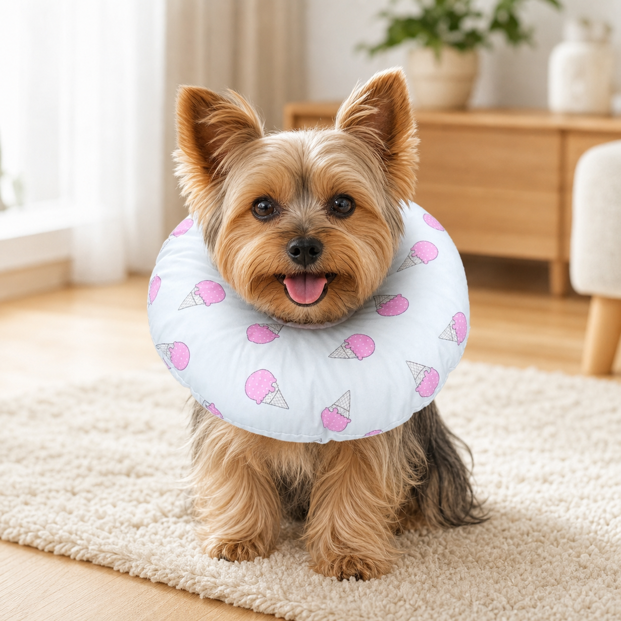 エリザベスカラー 犬猫用 ソフトクッションタイプ かわいい柄 舐め防止