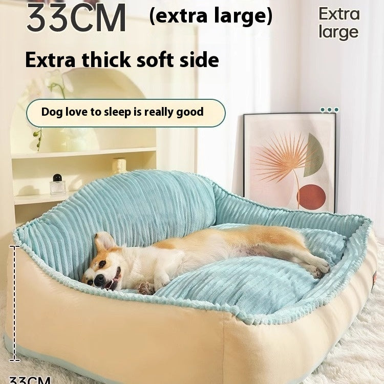 犬ベッド ソファ型 プラッシュ 冬用 四季対応 洗える