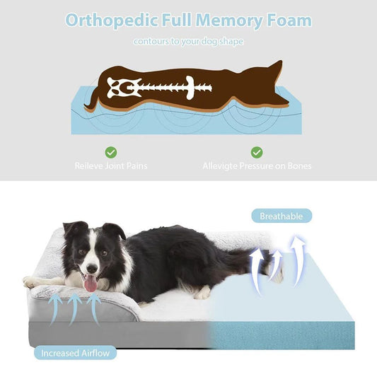犬ベッド ソファ型 プラッシュ 防水 大型犬 シニア犬
