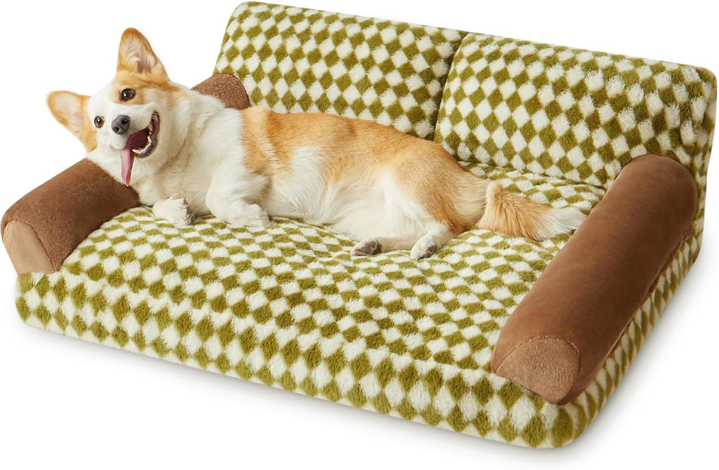 犬ベッド ソファ型 プラッシュ 洗える チェック
