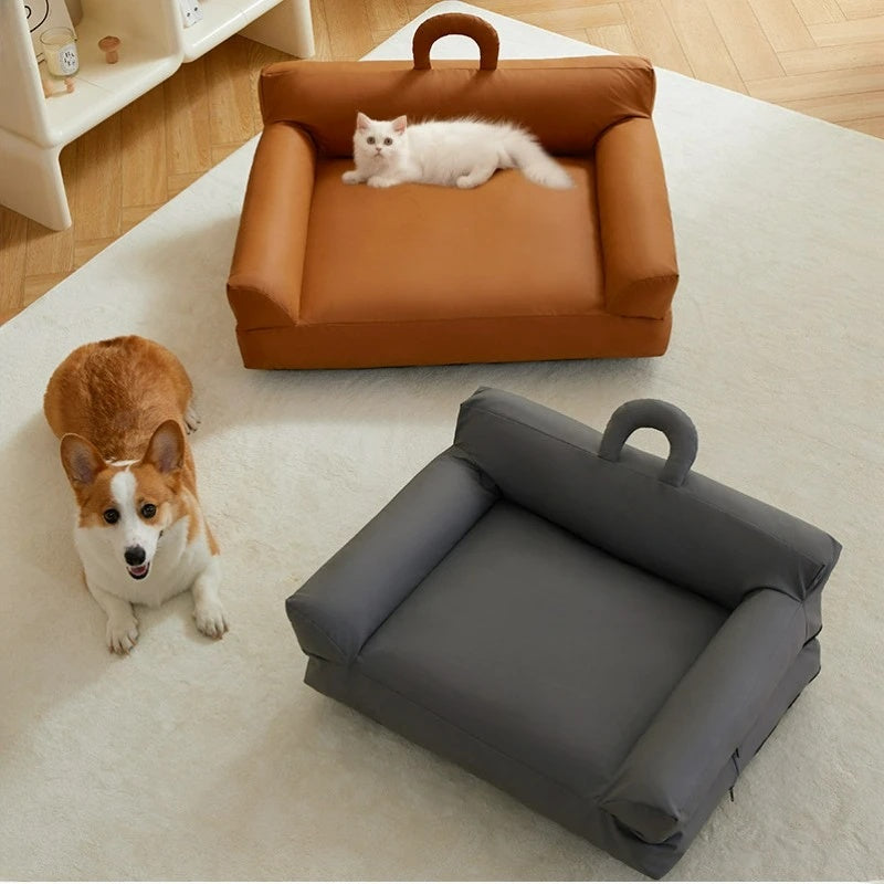 犬ベッド ソファ型 プラッシュ 四季対応 洗える ケージ用