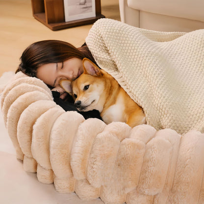 犬ベッド ソファ型 プラッシュ カバー脱着 洗える