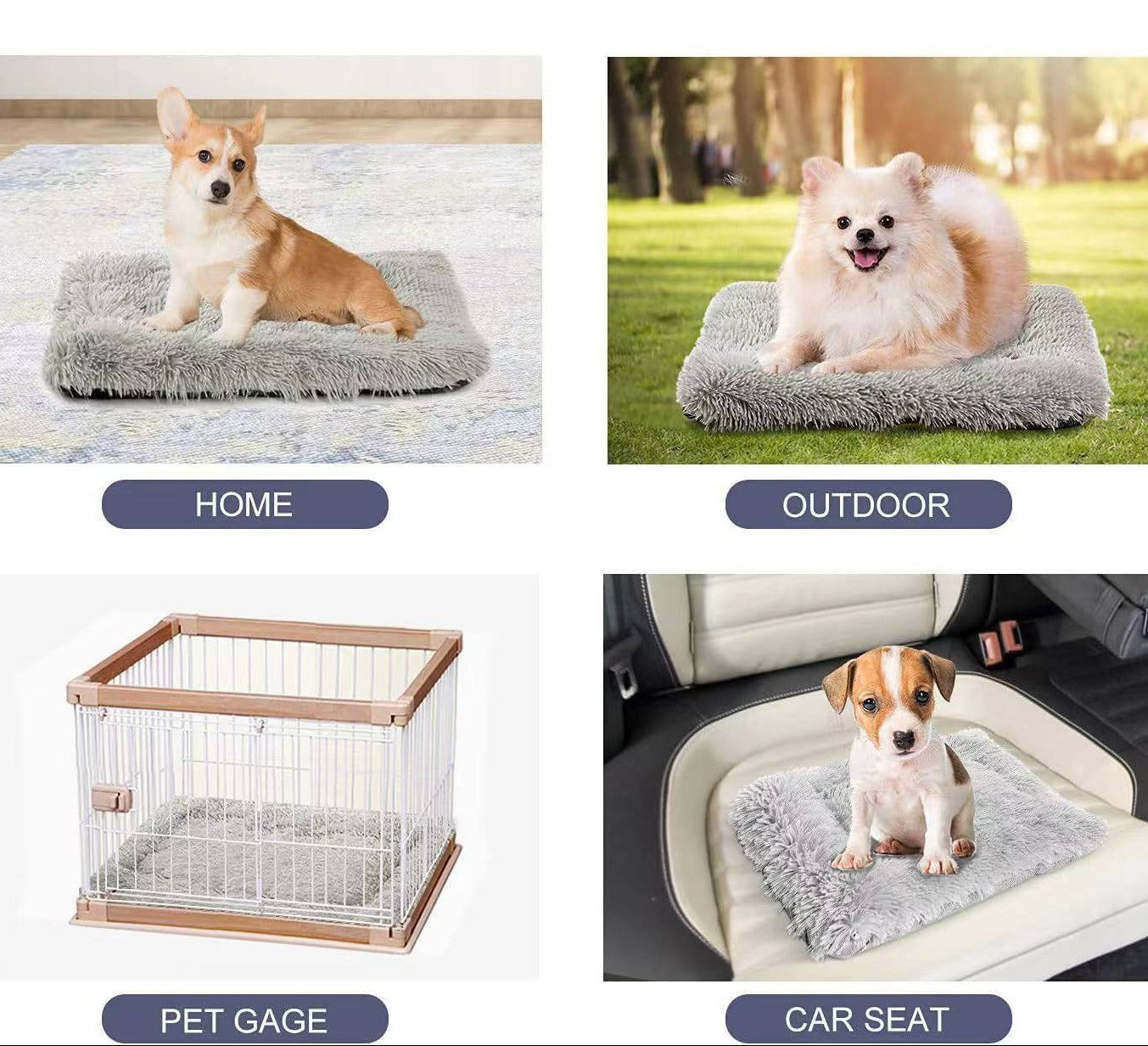 犬ベッド ケージ用 プラッシュ 洗える マット型
