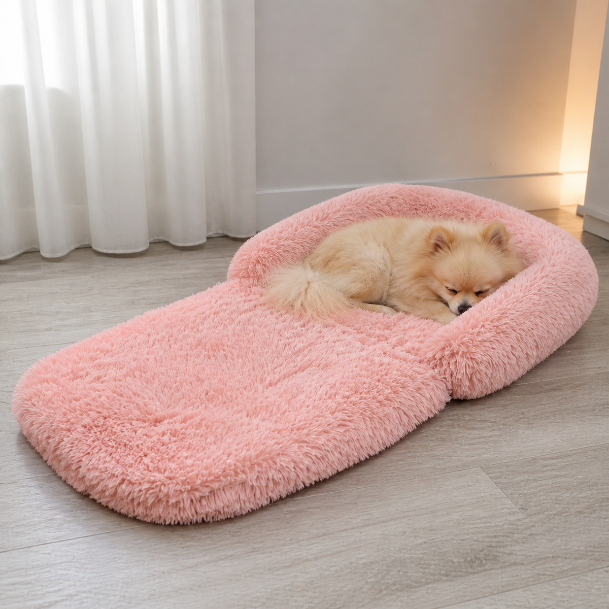 犬ベッド ソファ型 プラッシュ 洗える 大型犬 カバー脱着 の使用イメージ