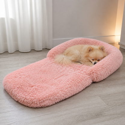 犬ベッド ソファ型 プラッシュ 洗える 大型犬 カバー脱着 の使用イメージ