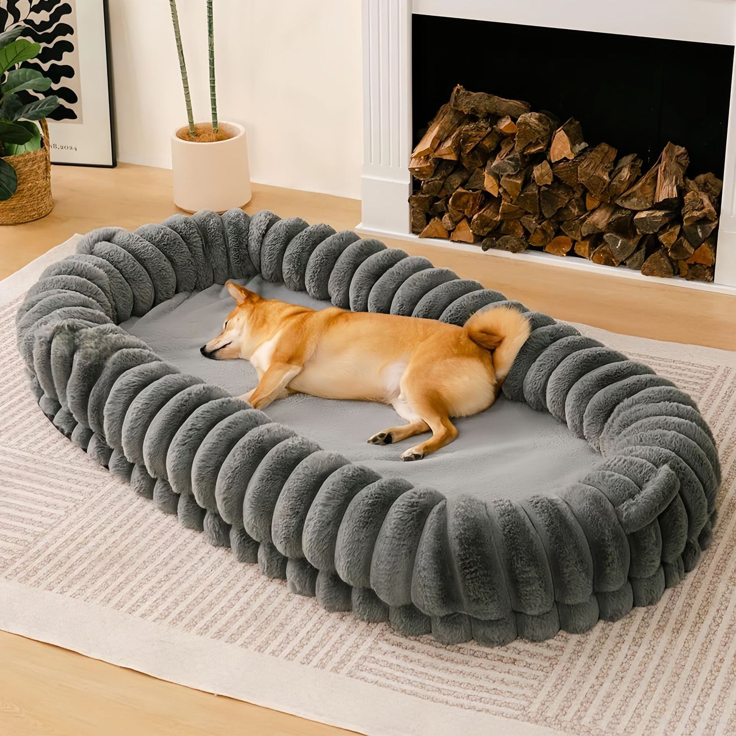 犬ベッド ソファ型 プラッシュ カバー脱着 洗える
