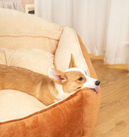 犬ベッド ケージ用 プラッシュ あったか 洗える 大型犬