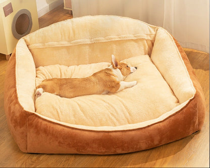 犬ベッド ケージ用 プラッシュ あったか 洗える 大型犬