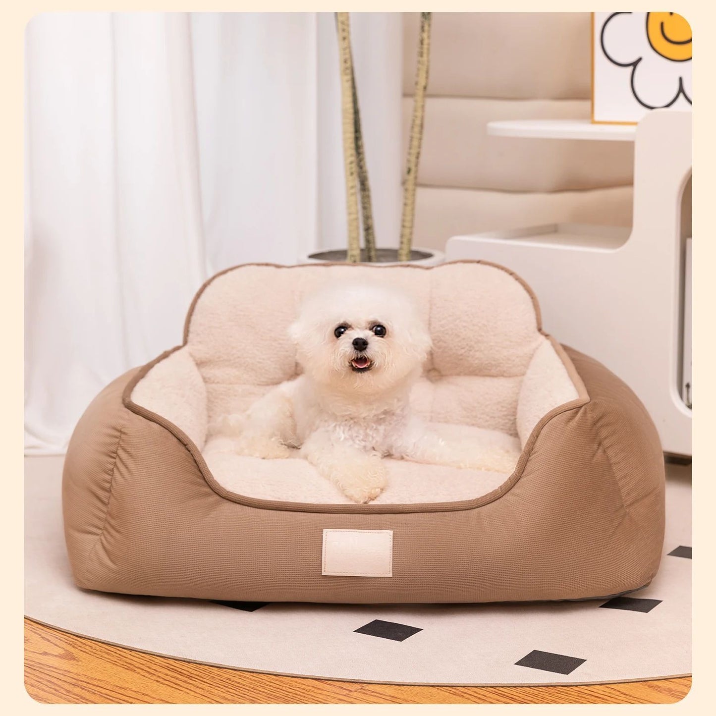 犬ベッド ケージ用 プラッシュ ふわふわ あったか 洗える