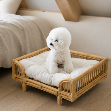 犬ベッド ソファ型 プラッシュ ラタン