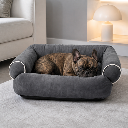 犬ベッド ソファ型 プラッシュ あったか 快眠 の使用イメージ