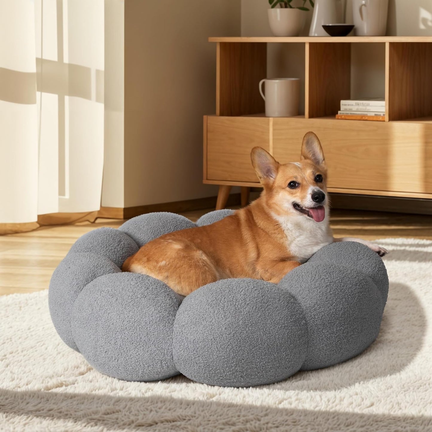 犬ベッド カドラー プラッシュ 洗える 大型犬 フローラル