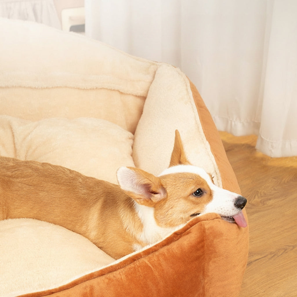 犬ベッド ケージ用 プラッシュ あったか 洗える 大型犬