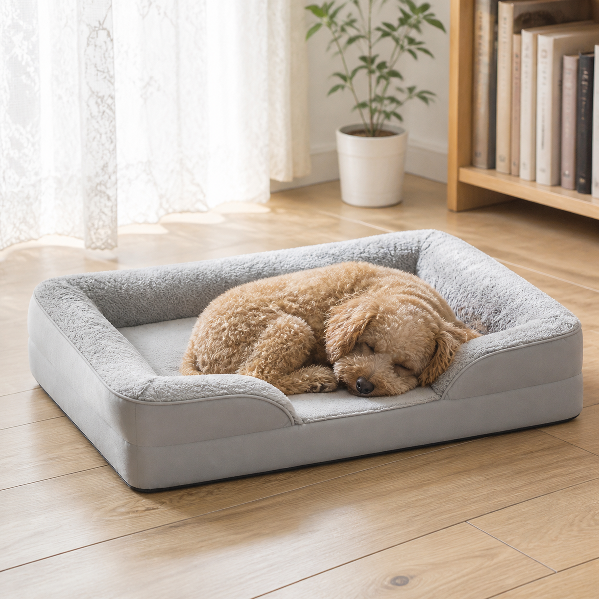 犬ベッド ソファ型 リビングでくつろぐ様子