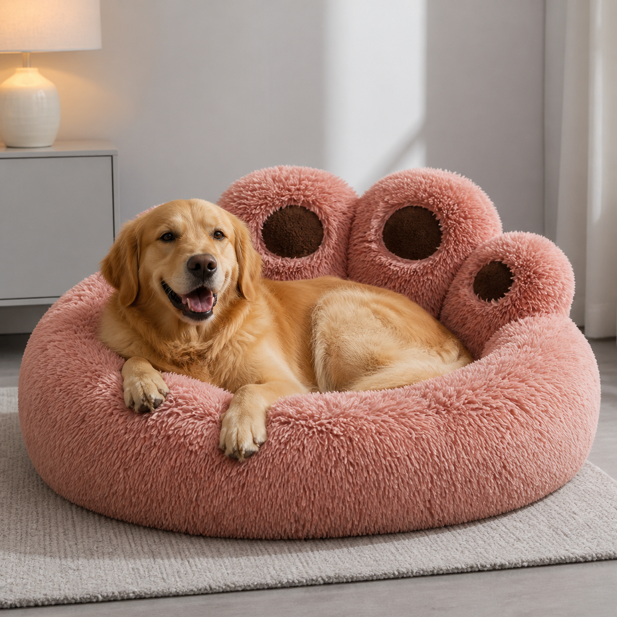 犬ベッド ケージ用 ボア あったか 大型犬 の使用イメージ