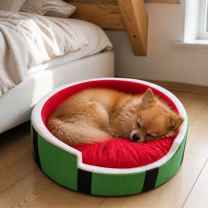 犬ベッド ラウンド型 プラッシュ 小型犬 の使用イメージ