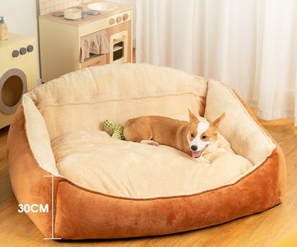 犬ベッド ケージ用 プラッシュ あったか 洗える 大型犬