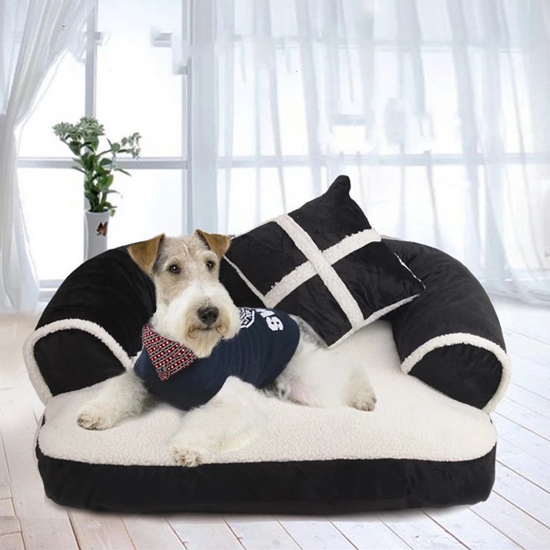 犬ベッド ソファ型 プラッシュ あったか 小型犬