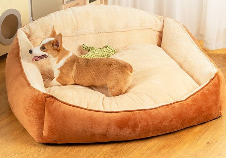 犬ベッド ケージ用 プラッシュ あったか 洗える 大型犬