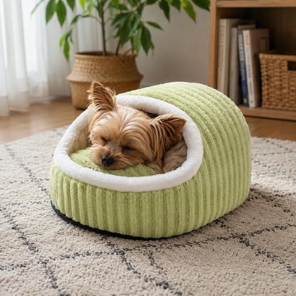 犬ベッド ドーム型 プラッシュ あったか