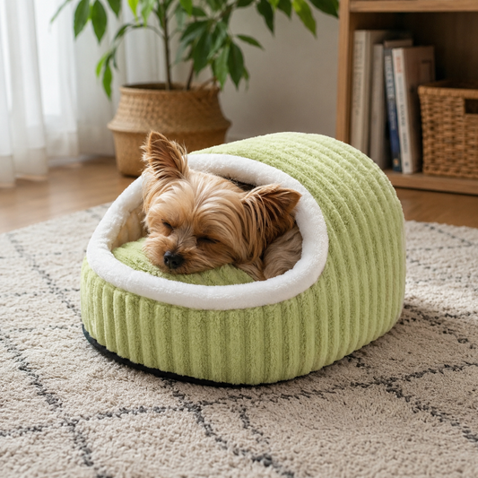 犬ベッド ソファ型 プラッシュ あったか ストライプ