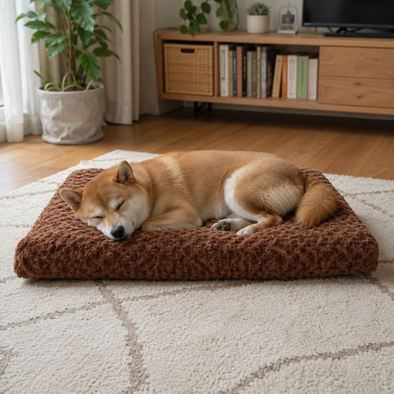犬ベッド クッション型 プラッシュ 滑り止め 大型犬