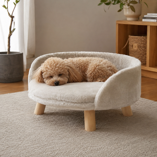 犬ベッド ソファ型 プラッシュ 子犬