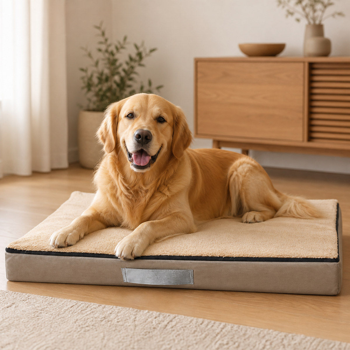 犬ベッド クッション型 プラッシュ 洗える 小型犬〜大型犬 の使用イメージ