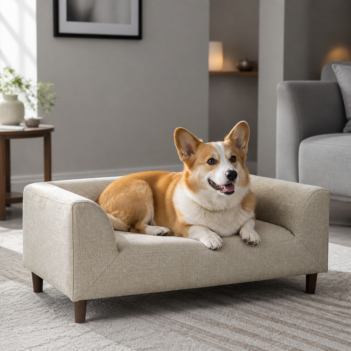 犬ベッド ソファ型 小型犬〜大型犬 北欧風 の使用イメージ