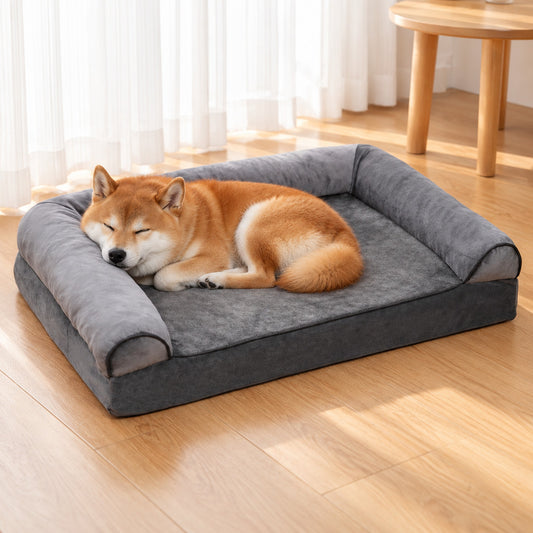 犬ベッド ソファ型 三方ボルスター メモリーフォーム 洗える 小型犬〜大型犬 全3色 使用シーン
