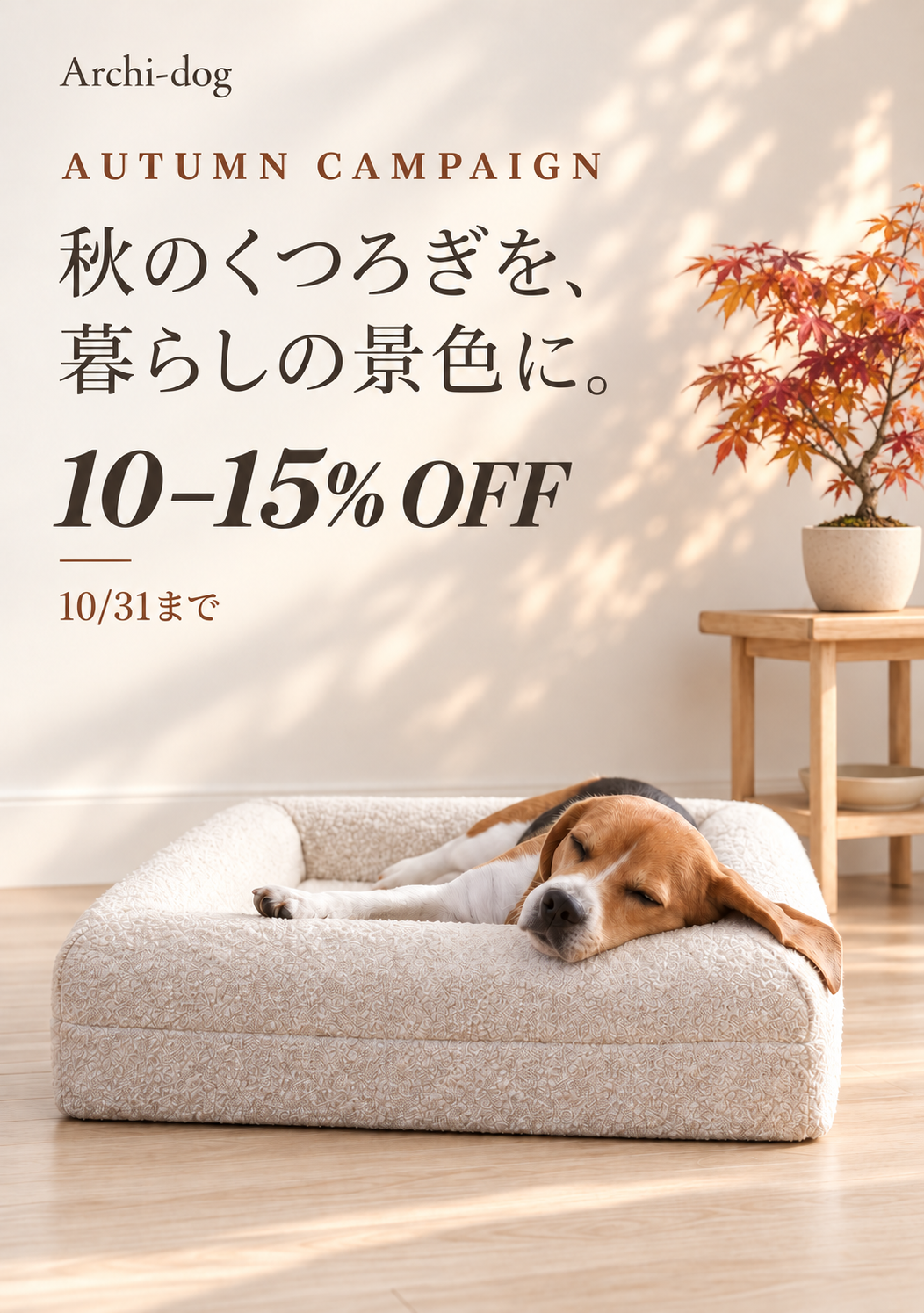 秋のくつろぎを、暮らしの景色に。AUTUMN CAMPAIGN 10-15% OFF 10/31まで