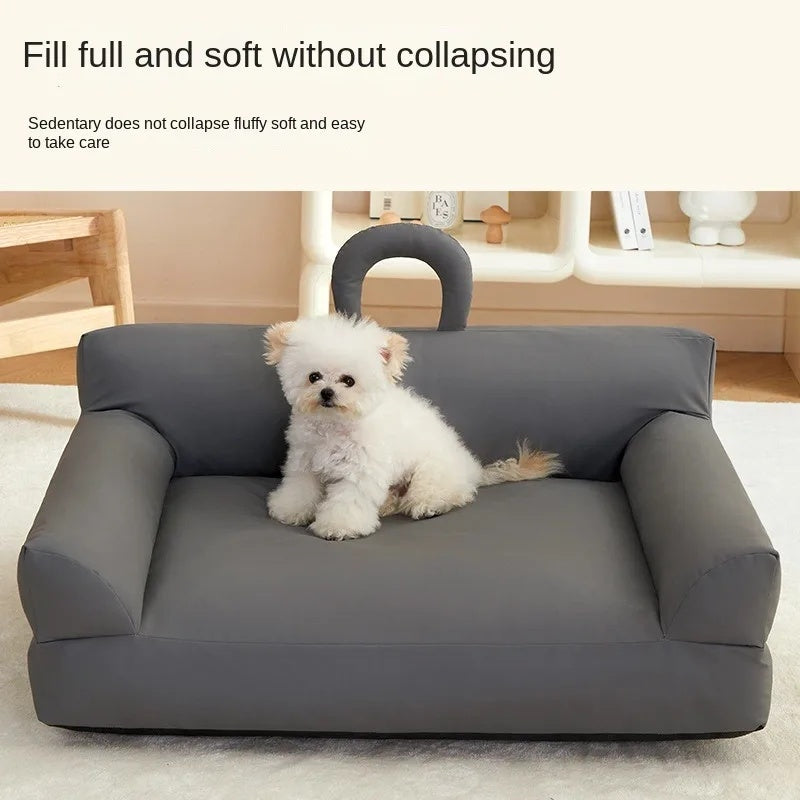 犬ベッド ソファ型 プラッシュ 四季対応 洗える ケージ用