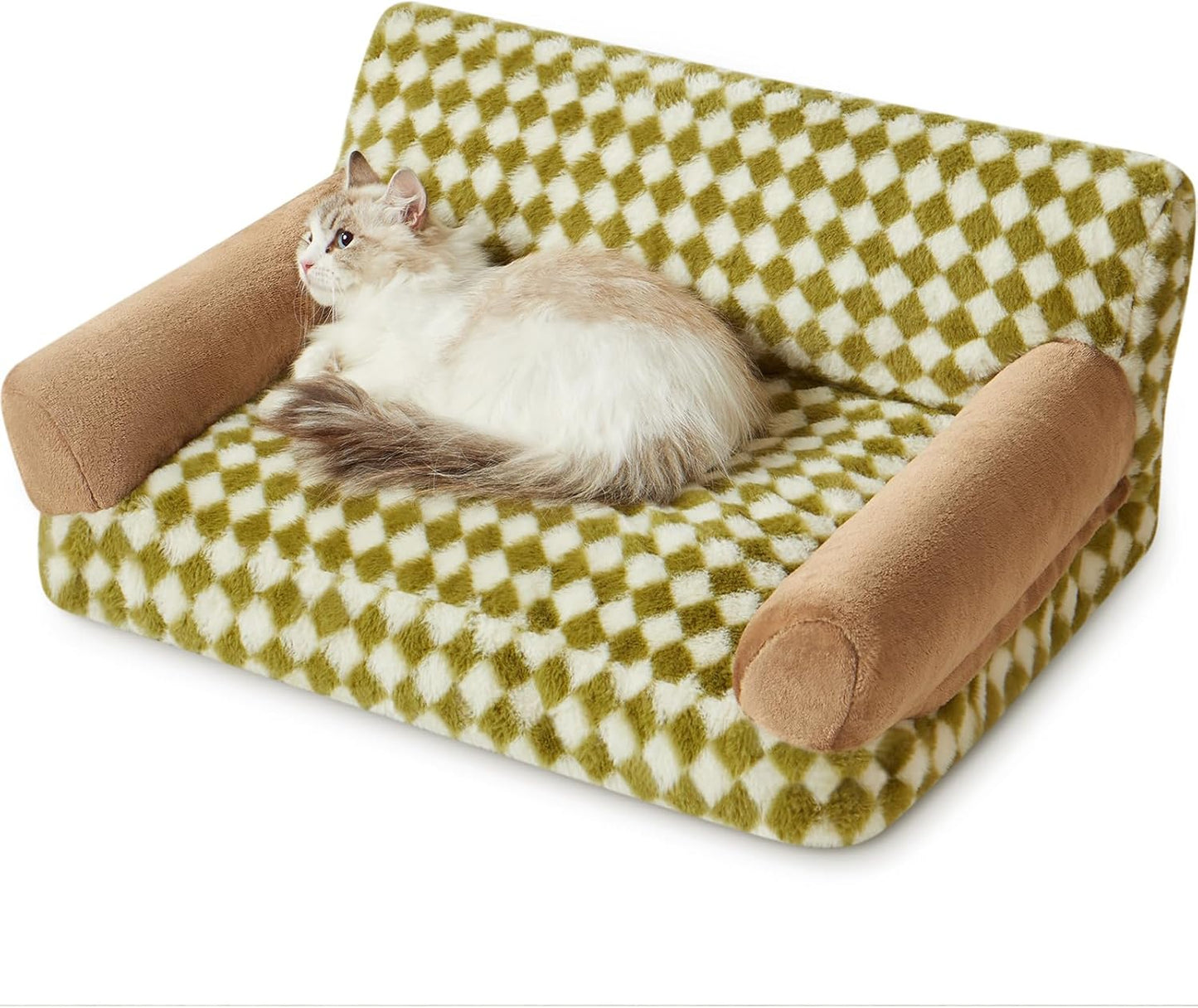 犬ベッド ソファ型 プラッシュ 洗える チェック