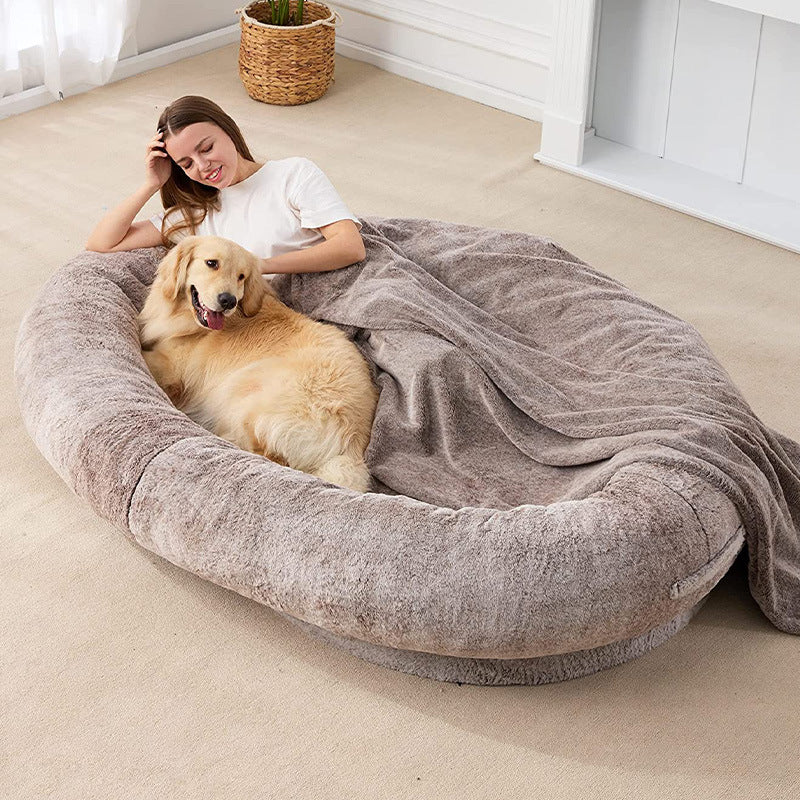 犬ベッド クッション型 プラッシュ 大型犬 ふわふわ