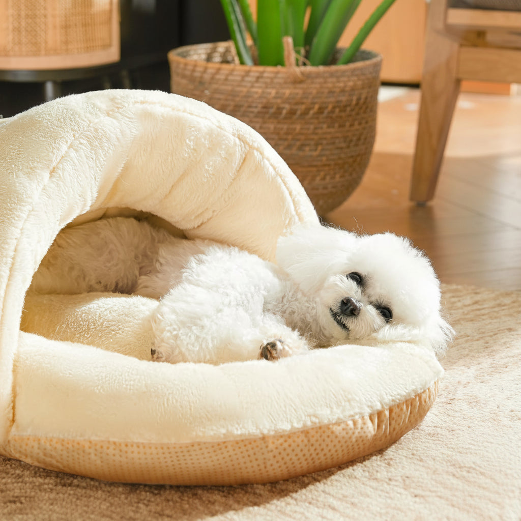 犬ベッド ドーム型 プラッシュ あったか やわらか – アーキドッグ