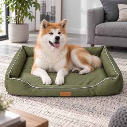 犬ベッド アーミーグリーン モダンリビング 使用イメージ