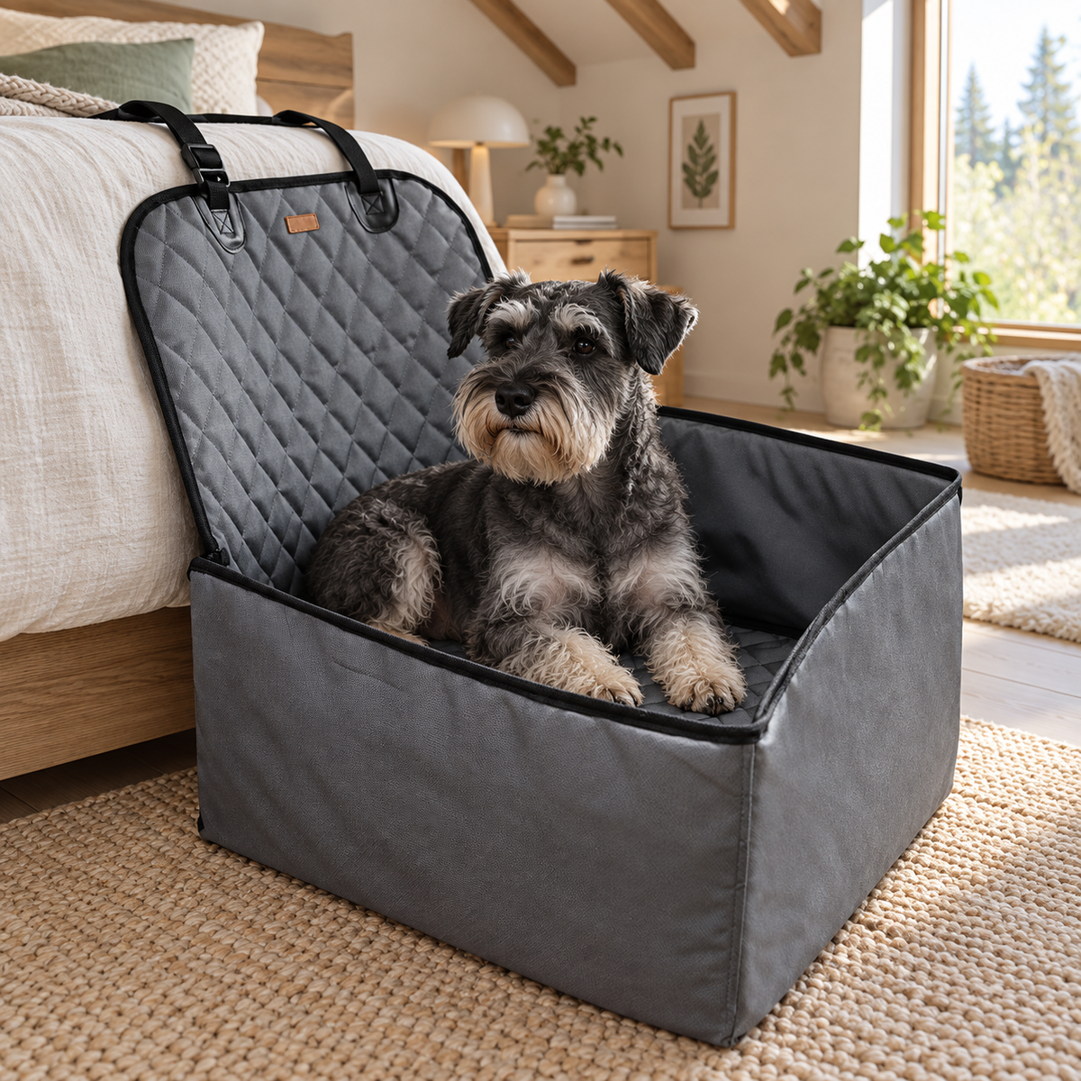 犬ベッド マット型 防水 小型犬 車用 gray 北欧寝室