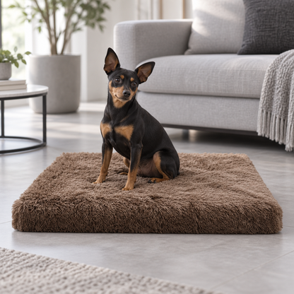 犬ベッド スクエア 低反発 ブラウン モダンリビング