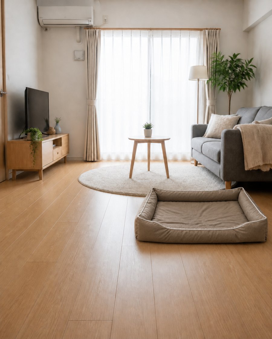 ブラウン・nordic-affordable_北欧テイストの部屋に馴染む犬ベッド クッション型 プラッシュ 洗える 四季対応
