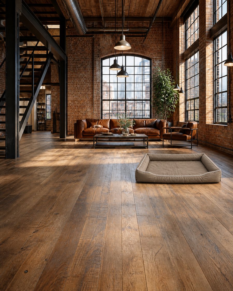ブラウン・industrial-loft_インダストリアルロフトに馴染む犬ベッド クッション型 プラッシュ 洗える 四季対応
