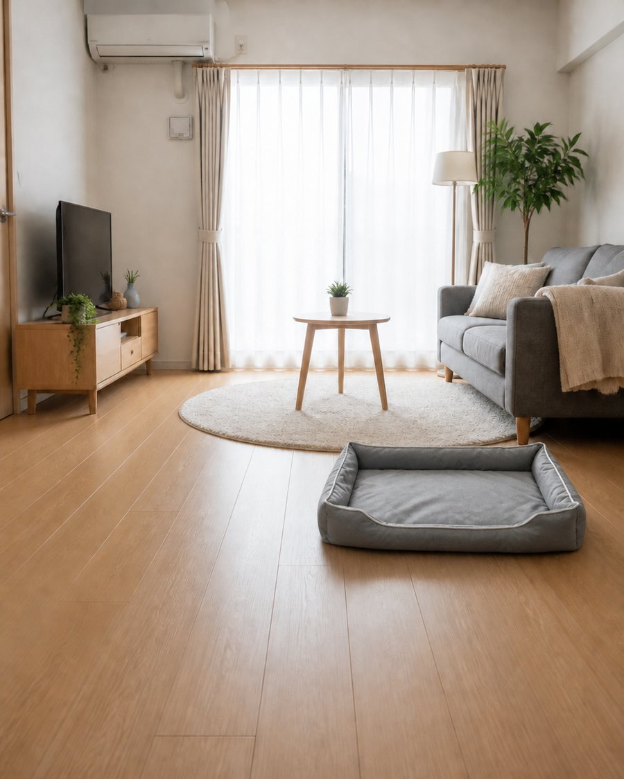 グレー・nordic-affordable_北欧テイストの部屋に馴染む犬ベッド クッション型 プラッシュ 洗える 四季対応