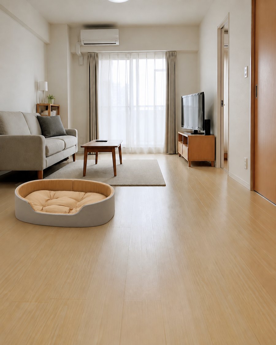 グリーン・rental-1ldk_賃貸1LDKのリビングに馴染む犬ベッド ドーム型 プラッシュ 洗える