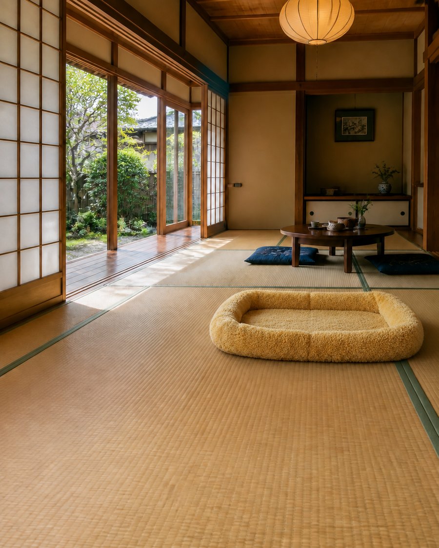 イエロー・modern-sukiya_伝統和室に馴染む犬ベッド カドラー 四季対応 小型犬